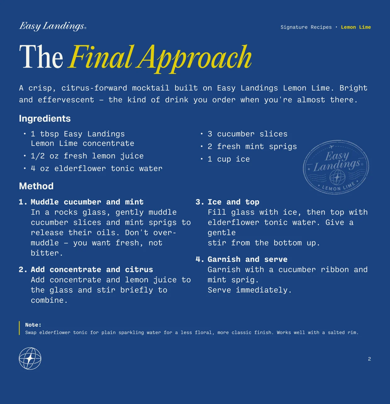 The Final Approach — Easy Landings Lemon Lime signature recipe